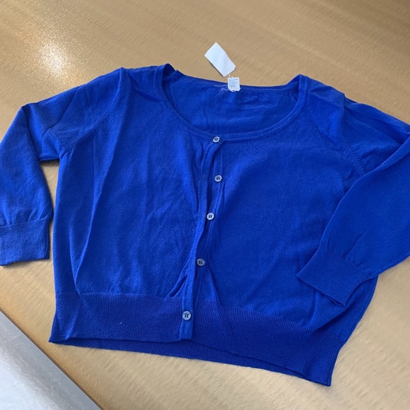 Dark Blue Knit Button Shirt - Picture 1 of 3
